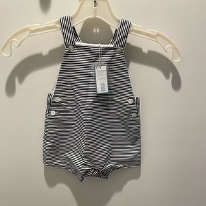 Jacadi classic striped baby onesie overalls - 6 months
